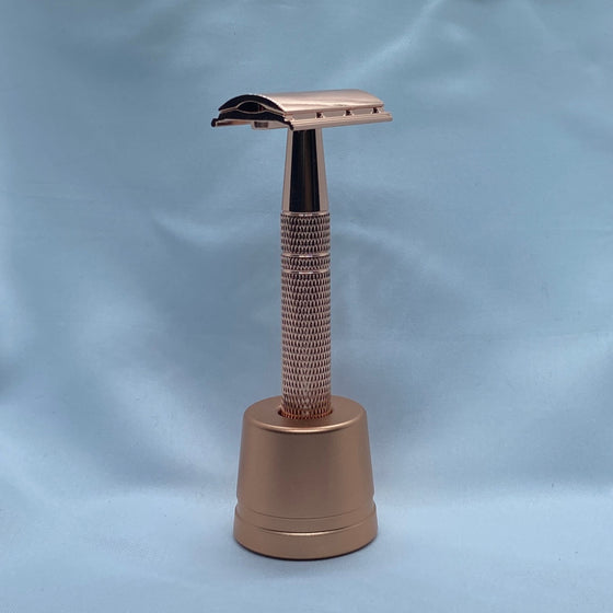 Safety Razor with Stand Grooming Style Standard Rose Gold | Style Standard